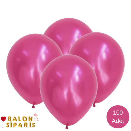 Fuşya Balon Metalik 100 Adet