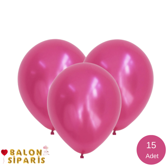 Fuşya Balon Metalik 15 Adet
