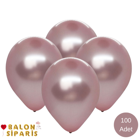 Gül Kurusu Balon Metalik 100 Adet