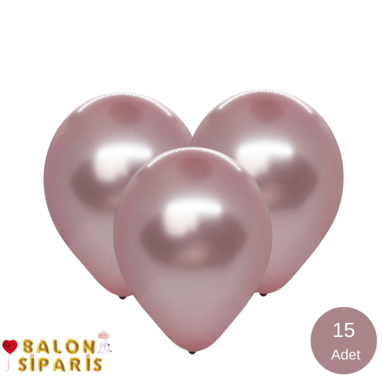 Gül Kurusu Balon Metalik 15 Adet
