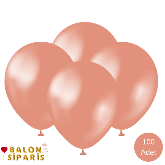 Rose Gold Balon Metalik 100 Adet
