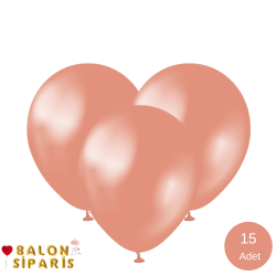 Rose Gold Balon Metalik 15 Adet