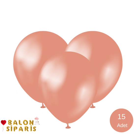 Rose Gold Balon Metalik 15 Adet