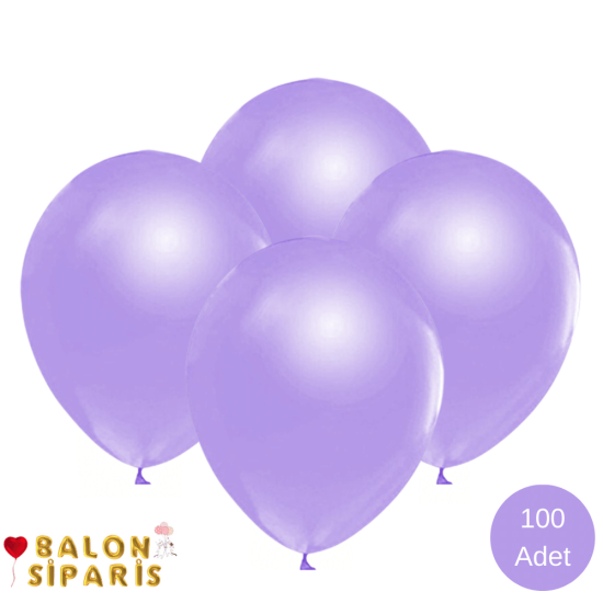 Lila Balon Metalik 100 Adet