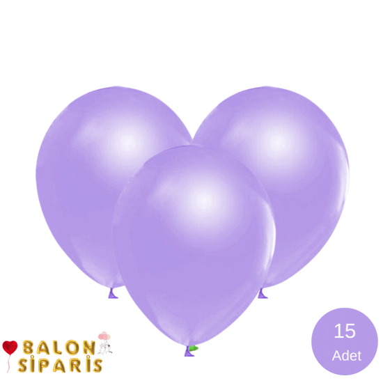 Lila Balon Metalik 15 Adet