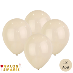 Pastel Bej Rengi Pastel Balon 100 Adet