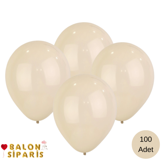 Pastel Bej Rengi Pastel Balon 100 Adet