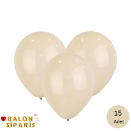 Pastel Bej Rengi Balon 15 Adet