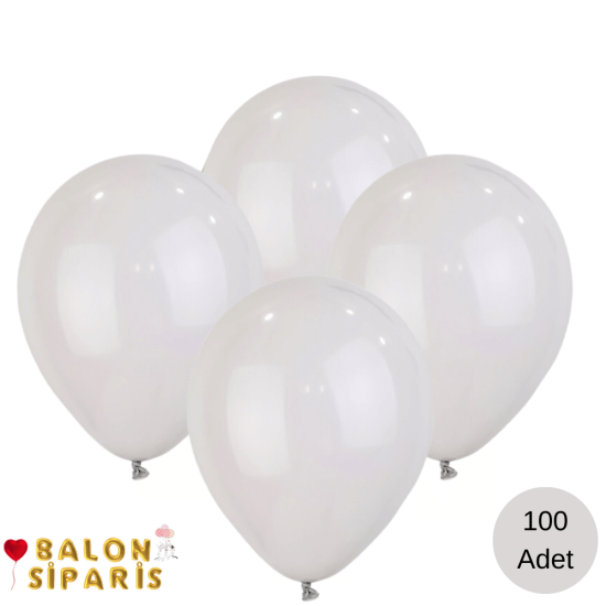 Pastel Duman Rengi Balon 100 Adet