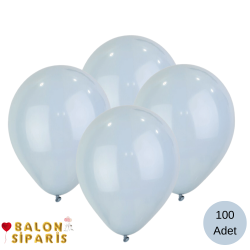 Pastel Fırtına Mavisi Balon 100 Adet