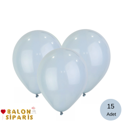 Pastel Fırtına Mavisi Balon 15 Adet