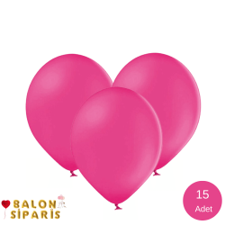 Pastel Fuşya Balon 15 Adet 