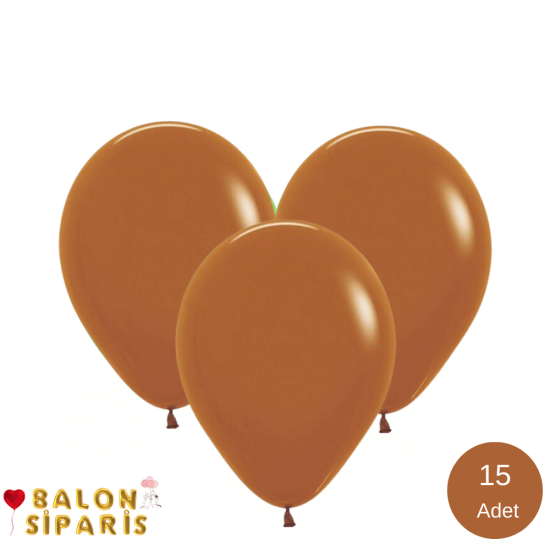 Pastel Karamel Kahverengi Balon 15 Adet