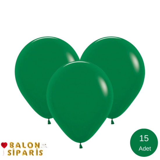 Pastel Koyu Yeşil Balon 15 Adet