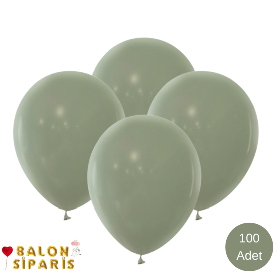 Pastel Küf Yeşili (Okaliptus) Balon 100 Adet