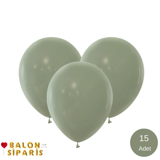 Pastel Küf Yeşili Balon 15 Adet