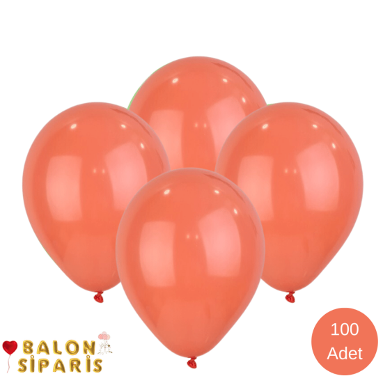 Pastel Mercan Rengi Balon 100 Adet