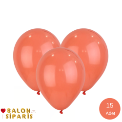 Pastel Mercan Rengi Balon 15 Adet