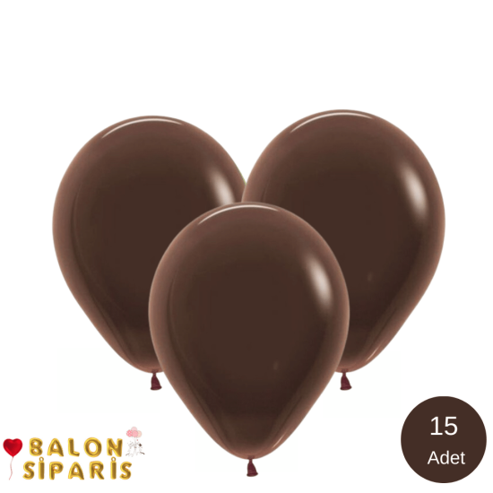 Pastel Çikolata Kahverengi Balon 15 Adet