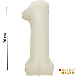 1 Rakam Folyo Balon Krem 76 Cm