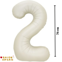 2 Rakam Folyo Balon Krem 76 Cm