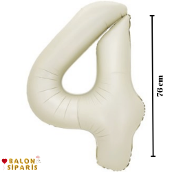 4 Rakam Folyo Balon Krem 76 Cm