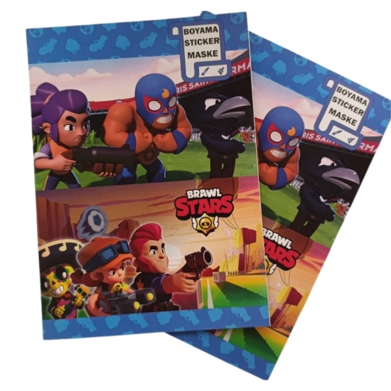 Brawl Star Boyama Kitabı 16 Sayfa (Sticker + Maskeli)