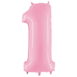 1 Rakam Folyo Balon Pembe 76 Cm