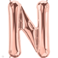 N - Harf Folyo Balon RoseGold 100 cm