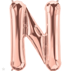 N - Harf Folyo Balon RoseGold 100 cm