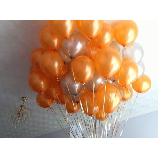 Turuncu Balon Metalik 100 Adet