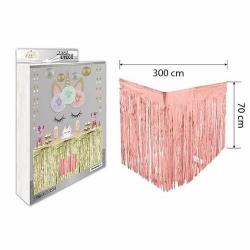 RoseGold Püsküllü Masa Eteği 70*300 cm