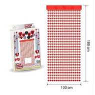 Duvar ve Kapı Perdesi (Kalpli) Kırmızı 100*180cm