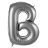 B  Harfi  Gümüş Renk Folyo Balon 86 Cm