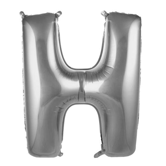 H Harf Gümüş Renk Balon 100 Cm