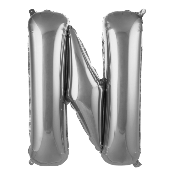 N- Harf Gümüş Renk Balon 100 Cm