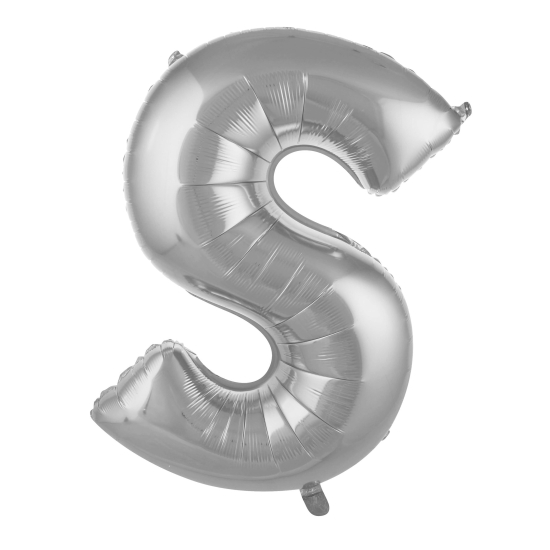 S- Harf Gümüş Renk Balon 100 Cm