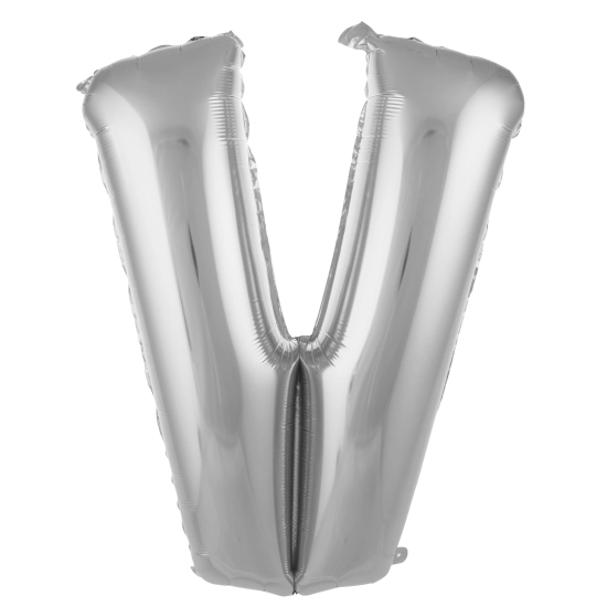 V- Harf Gümüş Renk Balon 100 Cm