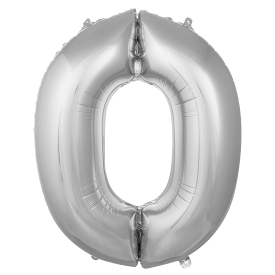 0- Rakam Gümüş Renk Balon 100 Cm