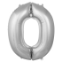 0- Rakam Folyo Balon Gümüş 40 Cm