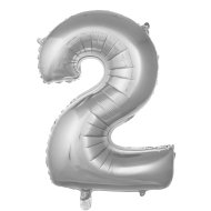 2- Rakam Gümüş Renk Balon 76 Cm