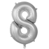 8- Rakam  Gümüş Renk Balon 86 Cm