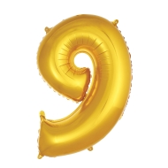 9- Rakam Folyo Balon Gold 86 Cm