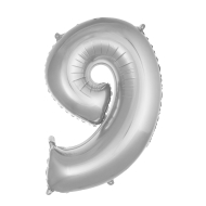9- Rakam  Gümüş Renk Balon 86 Cm 9- Rakam  Gümüş Renk Balon 86 Cm
