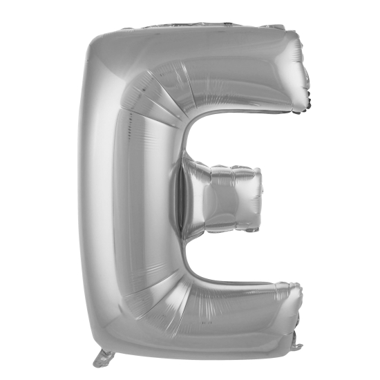 E- Harf Gümüş Renk Balon 100 Cm