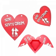zz Seni Seviyorum Ahşap Kalp Kutu Kırmızı 19 cm zz Seni Seviyorum Ahşap Kalp Kutu Kırmızı 19 cm