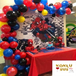 Balon Zinciri Spiderman Konsept Kendin Yap 