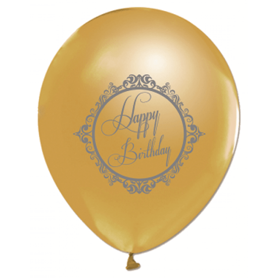Happy Birthday Gold Balon - 10 Adet