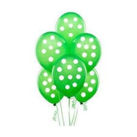 Puantiyeli Balon Yeşil Renk - 10 Adet