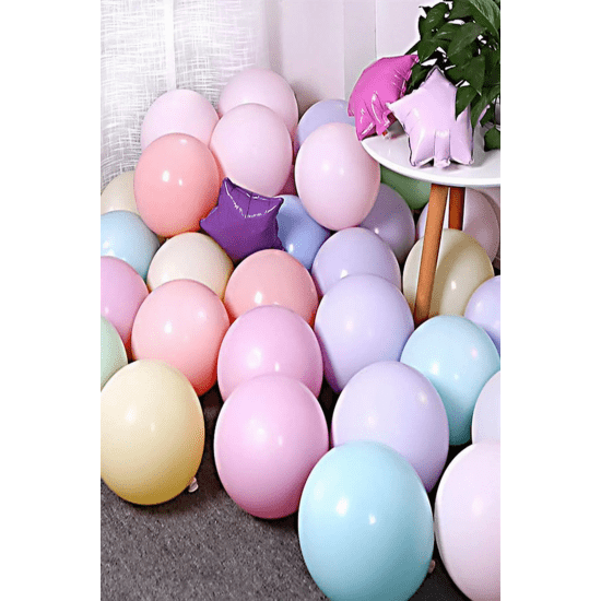 Makaron Karışık Renk Balon 100 Adet